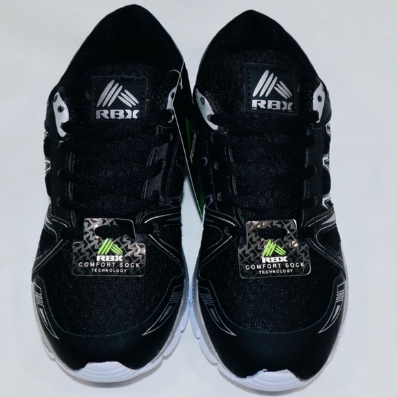 New RBX Rena 9 Women Performance Running Trainers Sneakers Black/Silver - Picture 4 of 8